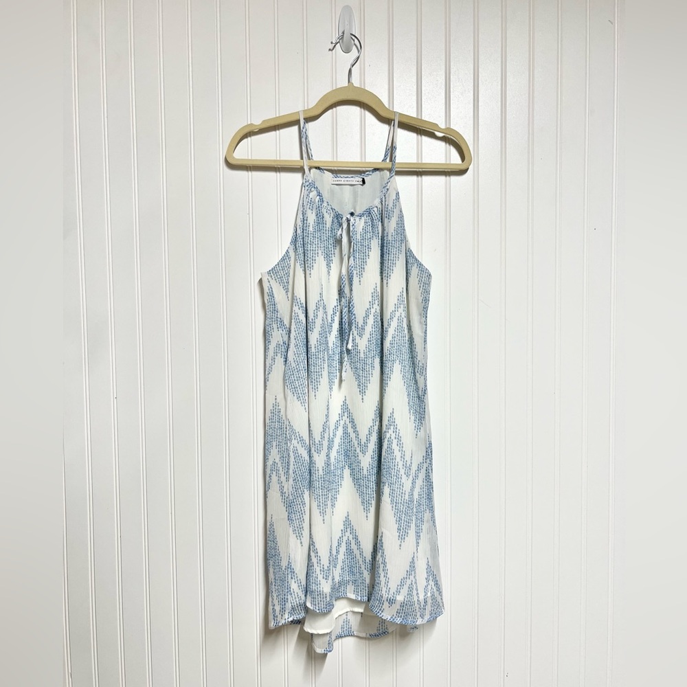 Three Eighty Two Rylan Zig Zag White Blue Dress S… - image 2